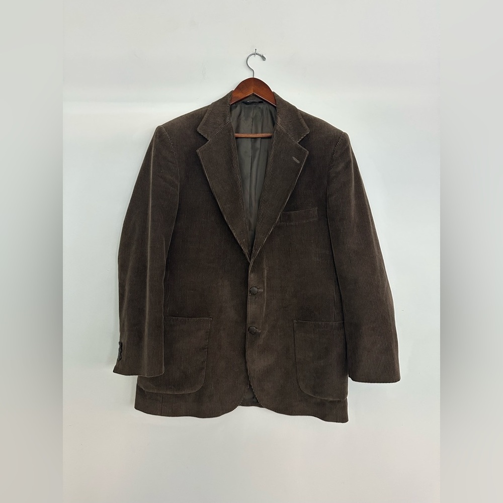 Vintage Ferrari Brown Corduroy Blazer (L) — Fits Oversized M | Dark Academia